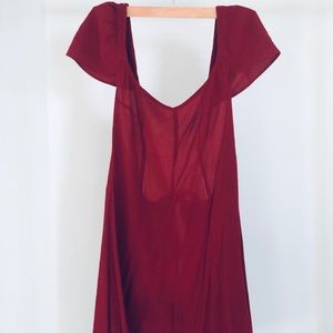 Reformation Red Cap Sleeve Low Back Dress